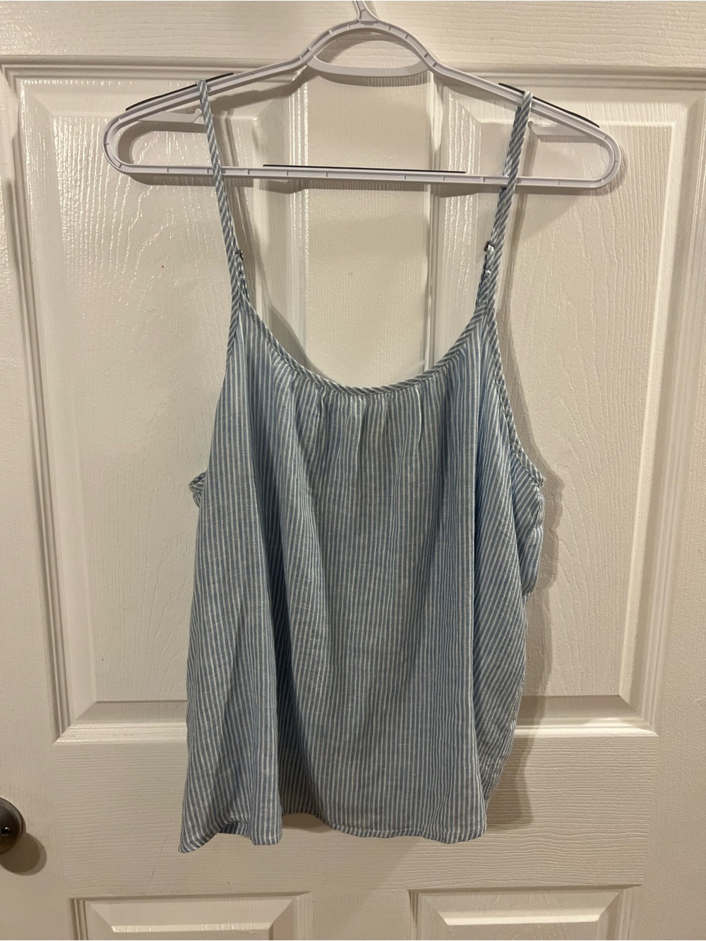a.n.a Light Blue Striped Camisole Tank Top